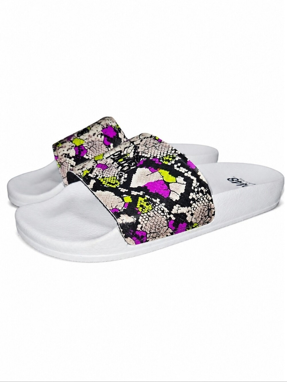 P448 | Multicolor Python Print Slide Sandals EU 38 / US 8